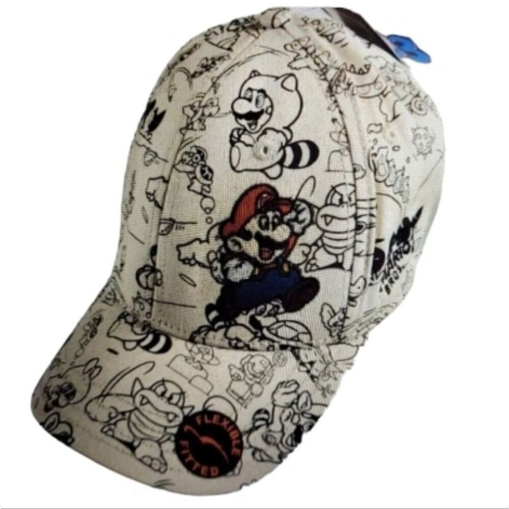 NEW VINTAGE MARIO BROTHERS BROS CHARACTER CART NINTENDO BASEBALL HAT NWT